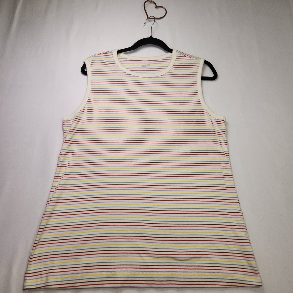 ⭐️Duluth Trading Co Multicolor Striped Tank Top - Large - Classic Comfort